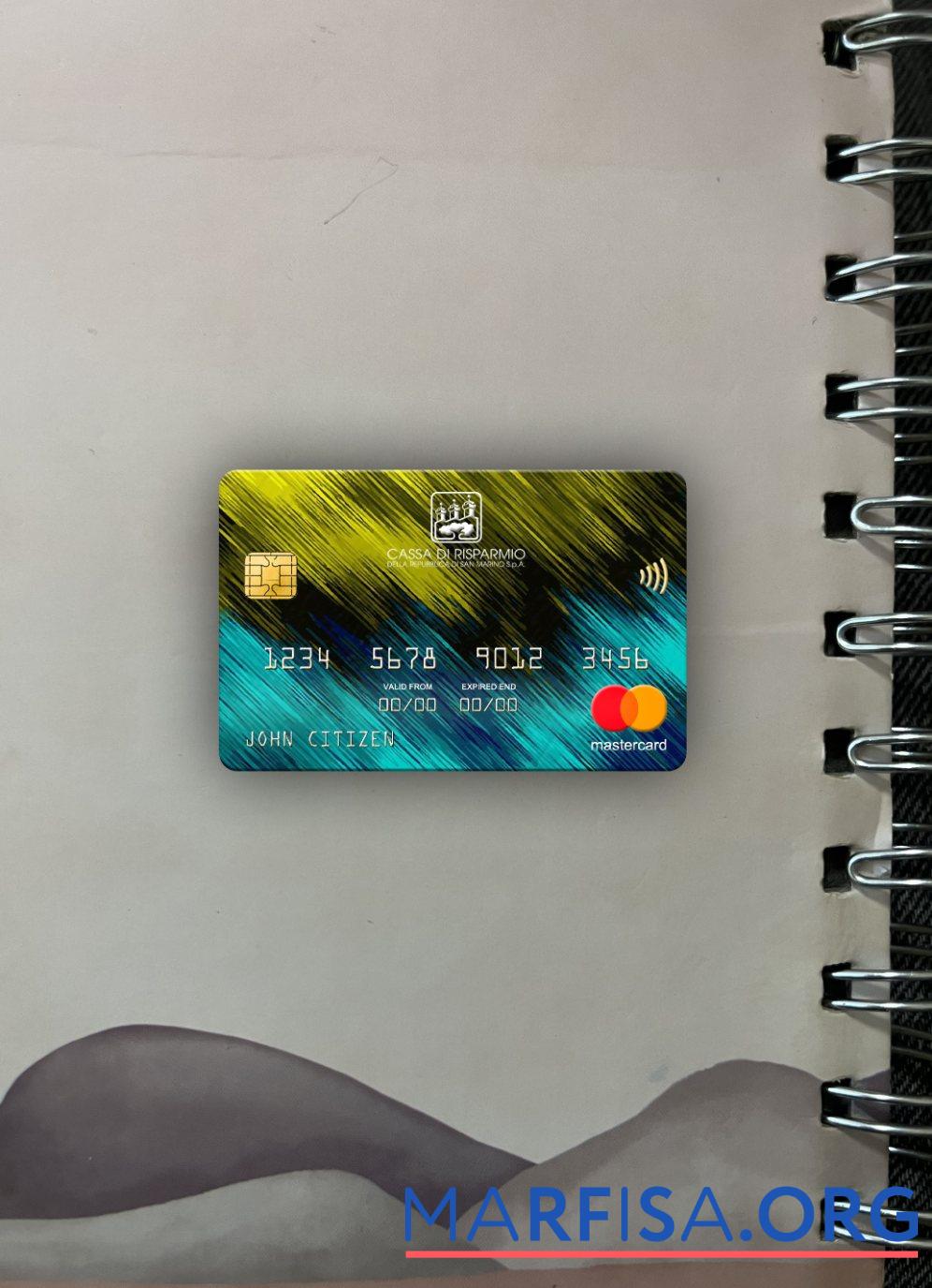 Blank San Marino Cassa di Risparmio bank mastercard photolook front sample